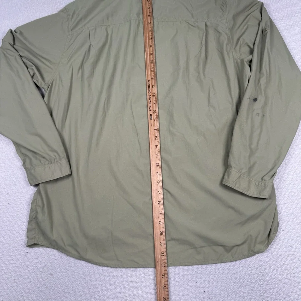 The North Face Shirt Men 2XL Ripstop‎ Button Up Roll Tab Sleeve Zip Pocket *Flaw